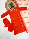 KF 2104 Kalaai Reyon Slub Kurti With Bottom Dupatta
